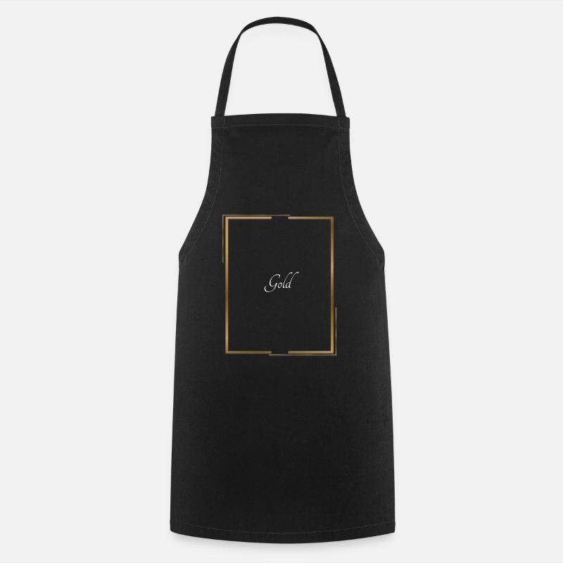 Gold shirt with gold frame - Cooking Apron - black