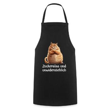 Katze Miezekatze Zuckersüss & Unwiderstehlich Miau - Kochschürze - Schwarz - Vorne - AI Model Male 185 dark (185cm)