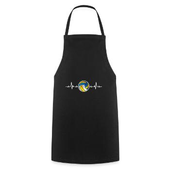 Volleyball Heartbeat Volleyball-Team Trainer - Kochschürze - Schwarz - Vorne - AI Model Male 185 dark (185cm)