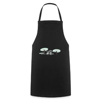 Retro Graphic Drone Flying Quadcopter Pilot RC Dro - Cooking Apron - black - Front - AI Model Male 185 dark (185cm)