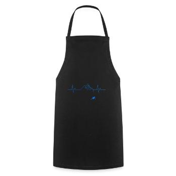 Ecg Heartbeat Graphic Bouldering Mountaineering Bo - Kochschürze - Schwarz - Vorne - AI Model Male 185 dark (185cm)