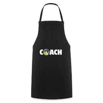 Volleyball Coach Volleyball-Team Spieler - Kochschürze - Schwarz - Vorne - AI Model Male 185 dark (185cm)