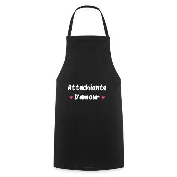attachiante d'amour - Tablier de cuisine - noir - Devant - AI Model Male 185 dark (185cm)
