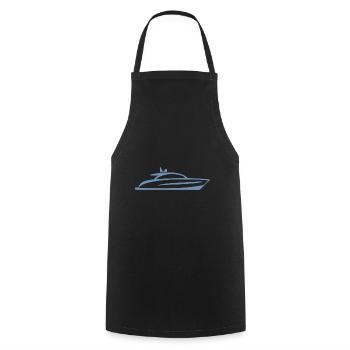 Boot Yacht Silhouette Minimalistisch - Kochschürze - Schwarz - Vorne - AI Model Male 185 dark (185cm)