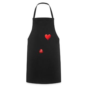 Lustiges Schwangerschafts Herz Design - Kochschürze - Schwarz - Vorne - AI Model Male 185 dark (185cm)
