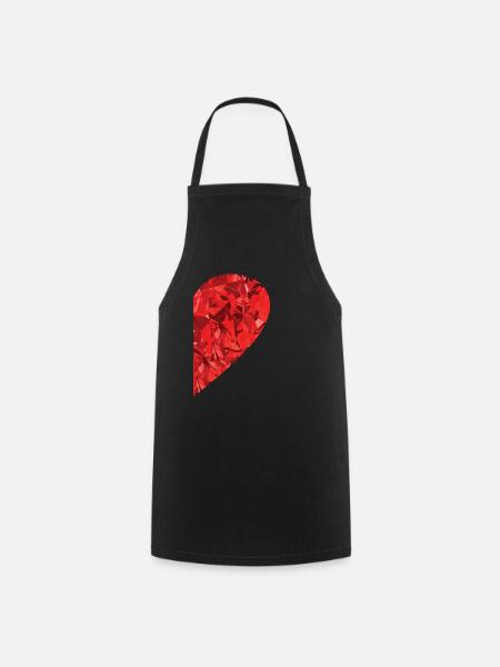 Partnerlook Herz als Geschenkidee - Kochschürze - Schwarz