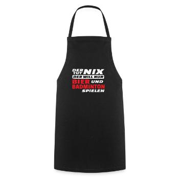 Badminton Geschenkidee Sport Design - Kochschürze - Schwarz - Vorne - AI Model Male 185 dark (185cm)