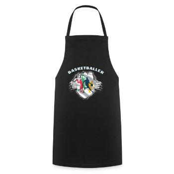 Basketball Geschenkidee Sport Design - Kochschürze - Schwarz - Vorne - AI Model Male 185 dark (185cm)