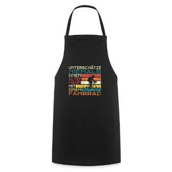 Fahrrad Zubehör Radfahrer Motiv - Kochschürze - Schwarz - Vorne - AI Model Male 185 dark (185cm)