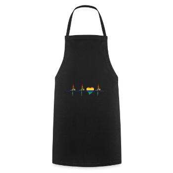 Pride Heart Lgbtq Bisexual Rainbow Love Transgende - Kochschürze - Schwarz - Vorne - AI Model Male 185 dark (185cm)