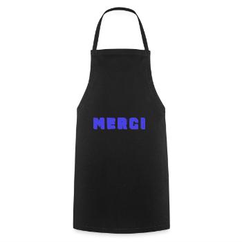 MERCI. MAÎTRESSE. MAÎTRE. MERCI MAÎTRESSE - Tablier de cuisine - noir - Devant - AI Model Male 185 dark (185cm)