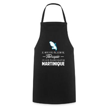 Thérapie Martinique - Tablier de cuisine - noir - Devant - AI Model Male 185 dark (185cm)