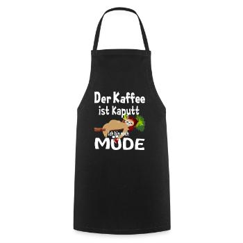 Der Kaffee ist kaputt Faultier T Shirt - Kochschürze - Schwarz - Vorne - AI Model Male 185 dark (185cm)