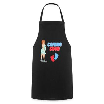Annonce de grossesse - Tablier de cuisine - noir - Devant - AI Model Male 185 dark (185cm)