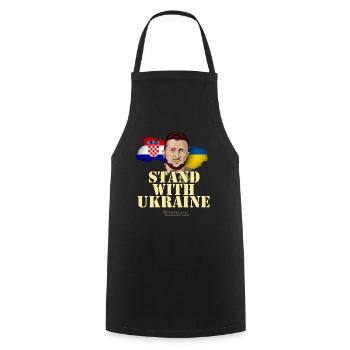 La Croatie se tient aux côtés de l’Ukraine - Tablier de cuisine - noir - Devant - AI Model Male 185 dark (185cm)