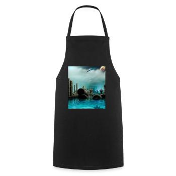 Water ruin - Cooking Apron - black - Front - AI Model Male 185 dark (185cm)