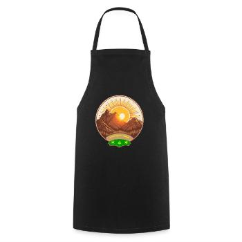 Berge und Sonne - Kochschürze - Schwarz - Vorne - AI Model Male 185 dark (185cm)