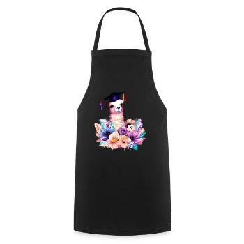 Bachelor School Leaving Certificate Alpaca Studies Graduate - Cooking Apron - black - Front - AI Model Male 185 dark (185cm)