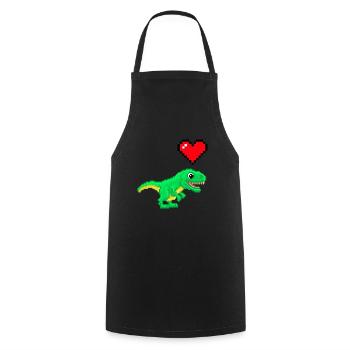 Dinosaure Pixel Love - Tablier de cuisine - noir - Devant - AI Model Male 185 dark (185cm)
