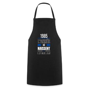 L'année où naissent les meilleurs 1985 - Tablier de cuisine - noir - Devant - AI Model Male 185 dark (185cm)