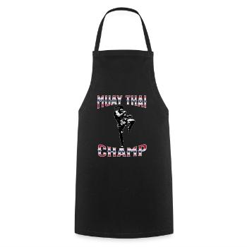 Muay Thai Boxing Muay Thai - Kochschürze - Schwarz - Vorne - AI Model Male 185 dark (185cm)