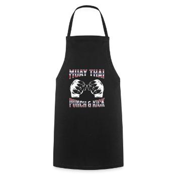 Muay Thai Boxing Muay Thai - Kochschürze - Schwarz - Vorne - AI Model Male 185 dark (185cm)