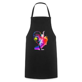 Tennis, a sport that is fun and keeps you fit - Cooking Apron - black - Front - AI Model Male 185 dark (185cm)