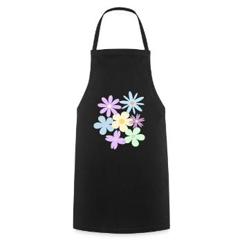 Flowers - Cooking Apron - black - Front - AI Model Male 185 dark (185cm)