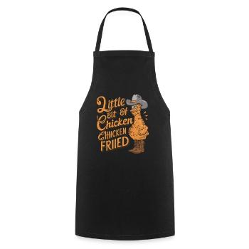 A Little Bit of Chicken Fried - Cooking Apron - black - Front - AI Model Male 185 dark (185cm)