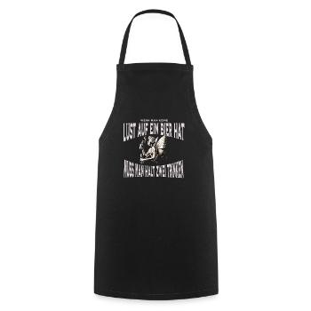 Bier Design - Kochschürze - Schwarz - Vorne - AI Model Male 185 dark (185cm)