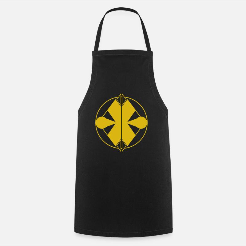 Logo Jaune Abstrait – Minimalisme Géométrique - Tablier de cuisine - noir