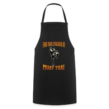 Muay Thai Boxing Muay Thai - Cooking Apron - black - Front - AI Model Male 185 dark (185cm)