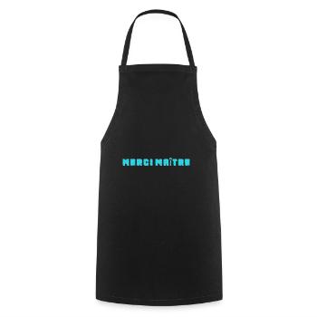 MASTER. THANK YOU. THANK YOU, MASTER. MASTER. MASTER GIFT - Cooking Apron - black - Front - AI Model Male 185 dark (185cm)