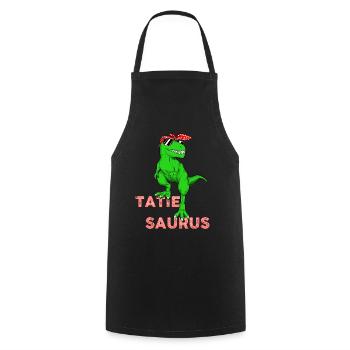 Mama Tatie saurus Vintage Dinosaure - Tablier de cuisine - noir - Devant - AI Model Male 185 dark (185cm)