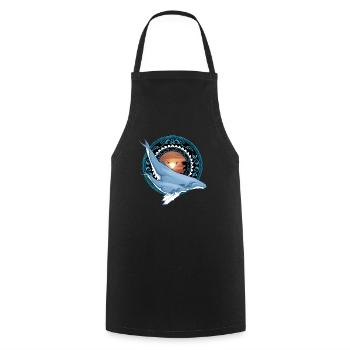 Humpback Whale Hawaiian - Cooking Apron - black - Front - AI Model Male 185 dark (185cm)