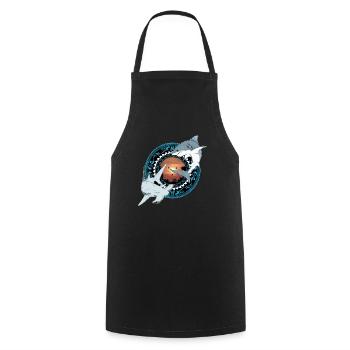 Hammerhai Weißer Hai Hawaiianisch - Kochschürze - Schwarz - Vorne - AI Model Male 185 dark (185cm)