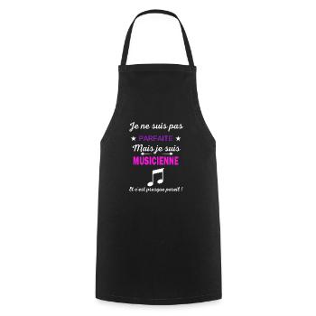 Je ne suis pas parfaite je suis Musicienne - Tablier de cuisine - noir - Devant - AI Model Male 185 dark (185cm)