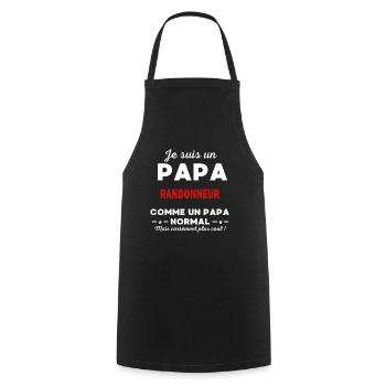 Je suis un Papa RANDONNEUR - Tablier de cuisine - noir - Devant - AI Model Male 185 dark (185cm)