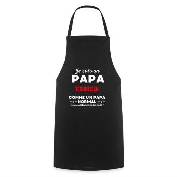 Je suis un Papa TECHNICIEN - Tablier de cuisine - noir - Devant - AI Model Male 185 dark (185cm)
