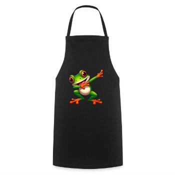 Cooler Frosch Dabbing Kröte Stil - Kochschürze - Schwarz - Vorne - AI Model Male 185 dark (185cm)