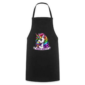 LGBTQ Pride Month Unicorn Rainbow Tolerance - Cooking Apron - black - Front - AI Model Male 185 dark (185cm)