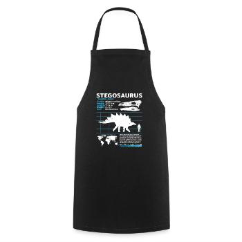 Stegosaurus Datenblatt - Kochschürze - Schwarz - Vorne - AI Model Male 185 dark (185cm)