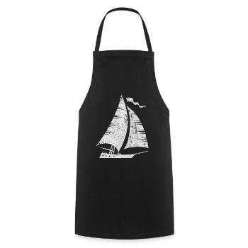Sailboat Sailing Sailor - Cooking Apron - black - Front - AI Model Male 185 dark (185cm)