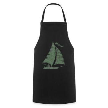 Sailboat Sailing Sailors - Cooking Apron - black - Front - AI Model Male 185 dark (185cm)