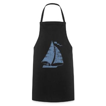 Sailboat Sailing Sailors - Cooking Apron - black - Front - AI Model Male 185 dark (185cm)