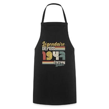 Légendaire Depuis 1947 - Tablier de cuisine - noir - Devant - AI Model Male 185 dark (185cm)
