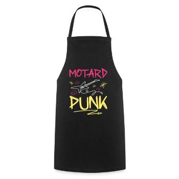 Fan De Motos Motard Punk Rock - Tablier de cuisine - noir - Devant - AI Model Male 185 dark (185cm)