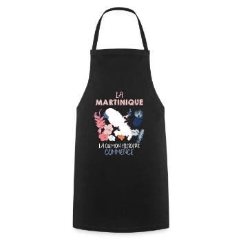 La Martinique ma Belle Histoire - Tablier de cuisine - noir - Devant - AI Model Male 185 dark (185cm)