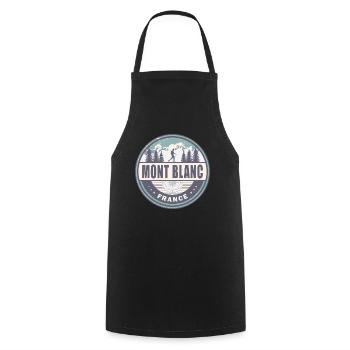 Mont Blanc France French Alps Vintage Hiking - Cooking Apron - black - Front - AI Model Male 185 dark (185cm)