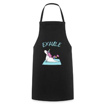 Yoga Einhorn inhale and exhale - Kochschürze - Schwarz - Vorne - AI Model Male 185 dark (185cm)